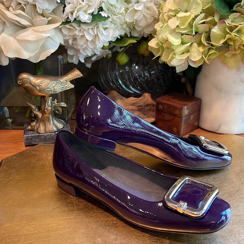 Stuart Weitzman Purple Patent Leather Loafers | Worn Once!